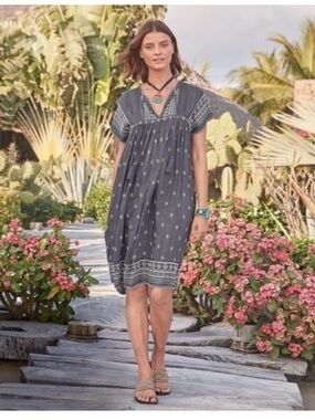 Sundance Aura Sequined Tunic Dress in Gray EUC Petite XS
